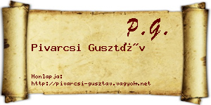 Pivarcsi Gusztáv névjegykártya