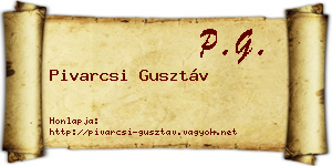 Pivarcsi Gusztáv névjegykártya