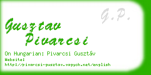 gusztav pivarcsi business card